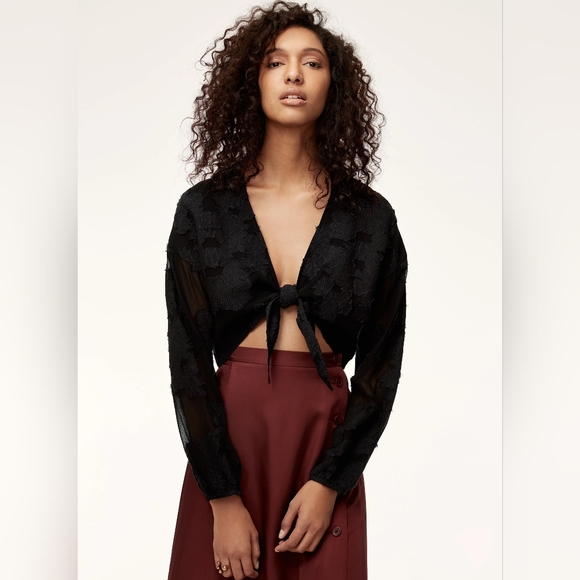 ARITZIA Wilfred Tie Front Blouse Size XS - Picture 1 of 7